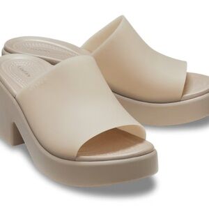 CROCS Brooklyn Frosted Taupe Platform Mules for Versatile Style